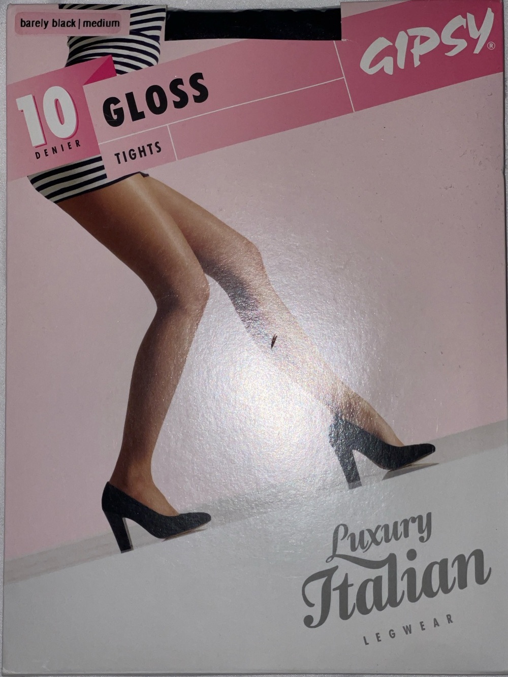 GIPSY Barely Black 10 Denier Gloss Tights Sz: M SKU: 0914-17